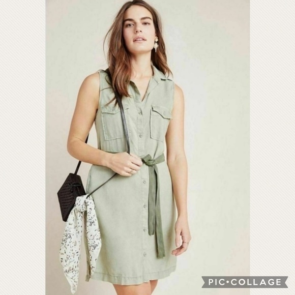 Anthropologie Dresses & Skirts - Anthropologie Cloth & Stone Utility Shirtdress in Green